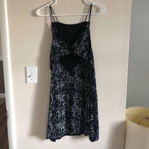 UO Silence + Noise Abstract Face Dress w Button Detail